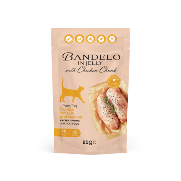 Bandelo Jöle İçinde Tavuklu Yetişkin Yaş Kedi Maması