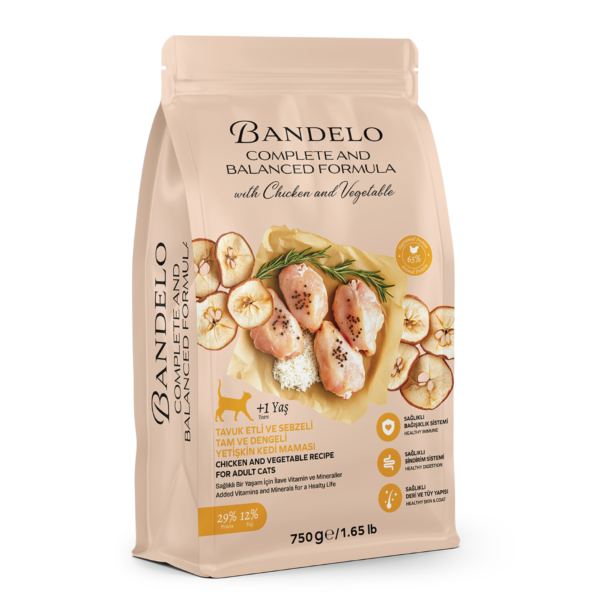Bandelo Tavuklu ve Sebzeli Yetişkin Kuru Kedi Maması