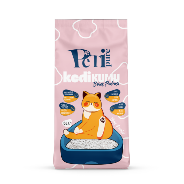 Petipure Bebek Pudrası Kokulu Bentonit Kedi Kumu